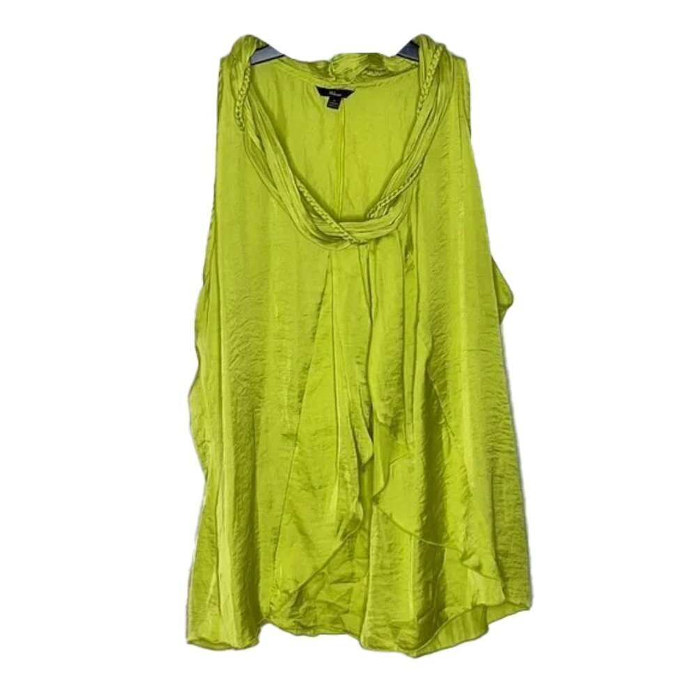 Milano Lime Green Sleeveless Draped Blouse